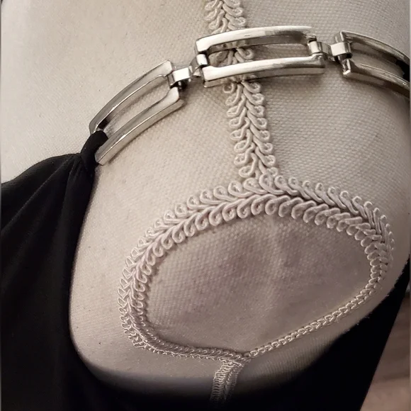 White House Black Market Black Sleeveless Drape Cowl Neck Tunic Top Size M - Picture 2 of 6